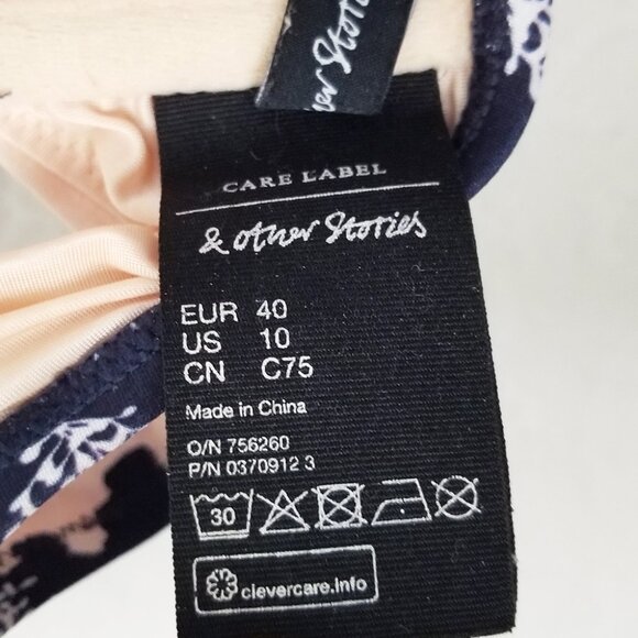 & Other Stories Ocean Floor Bikini Top Buttery Soft Artsy Under The Sea Size 10 - Picture 10 of 16